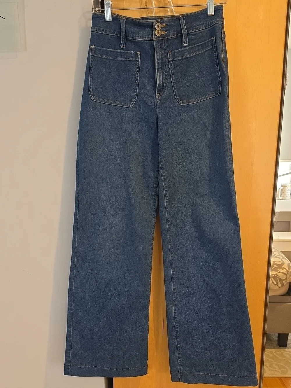 INC International Concepts Wide-Leg Jeans in Dark Blue Denim